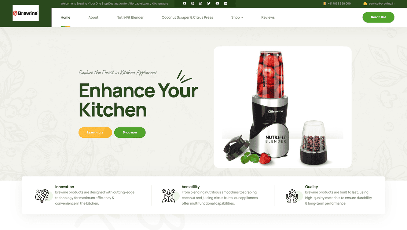 Brewine, the flagship brand of Frankson Appliances, is a leading South Indian kitchen appliance manufacturer now expanding nationwide.